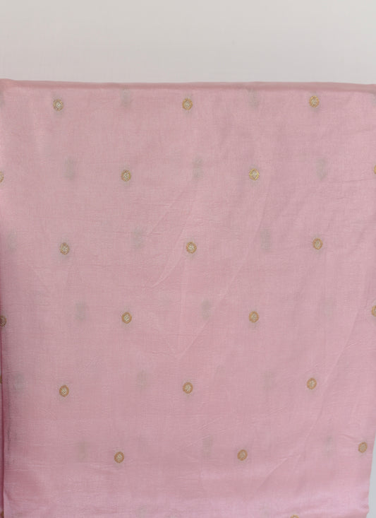 Russian Silk ( Bemberg silk )-Powder pink with motifs