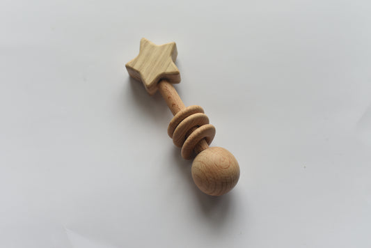 Neem Wood Rattles & Teethers- Star