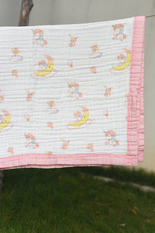 Muslin Cotton dohar for Kids- Unicorn